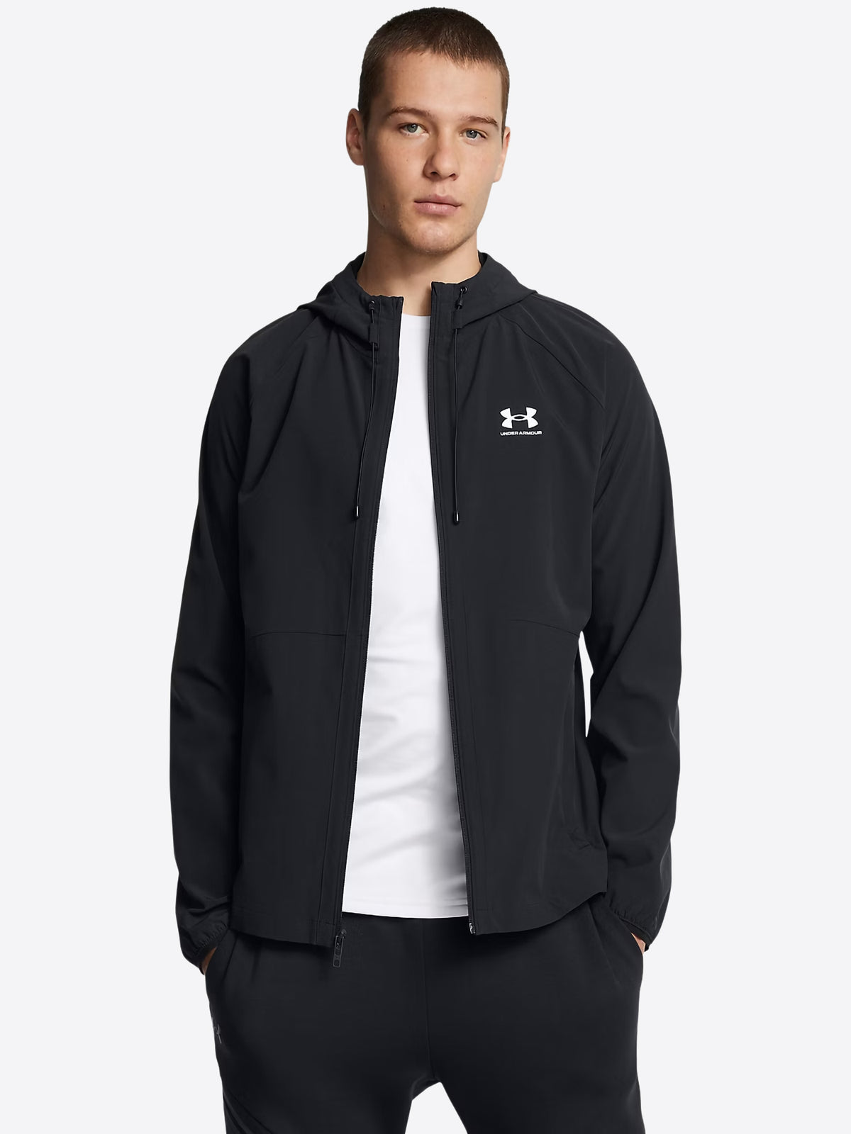Felpa full zip cappuccio UNDER ARMOR da Uomo - nero 6003001001 NERO