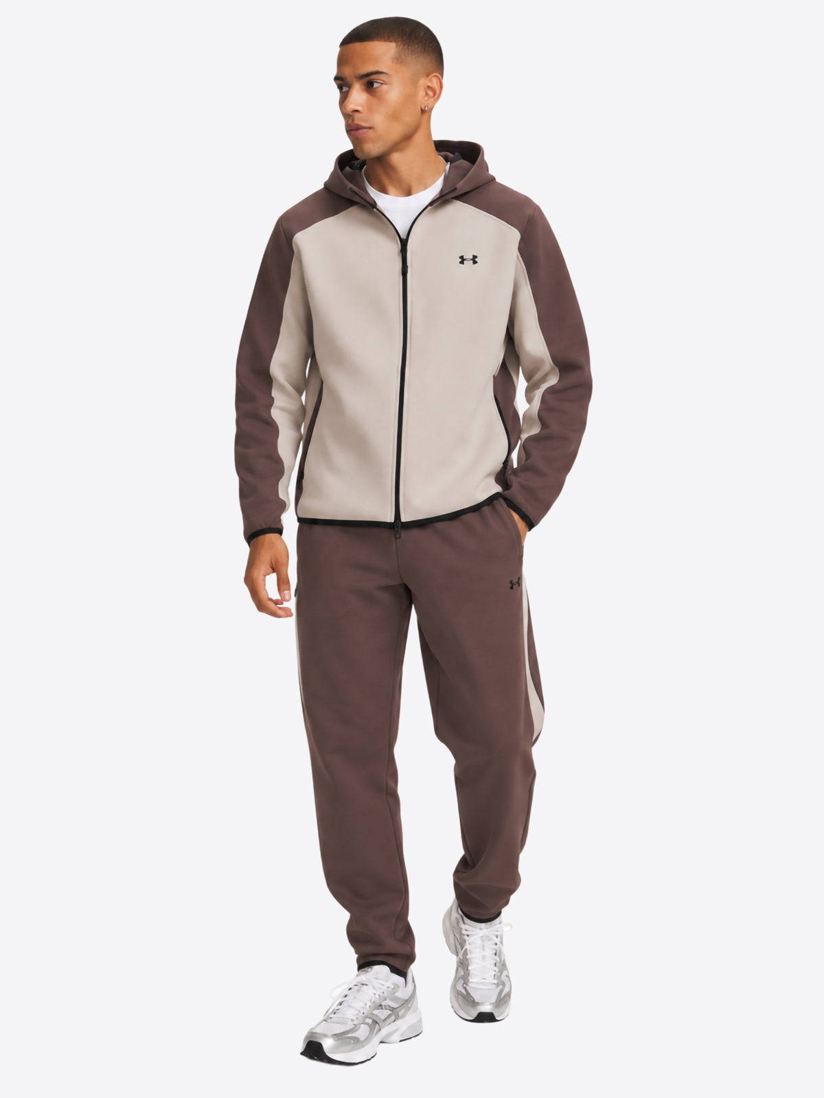 Felpa full zip cappuccio UNDER ARMOR da Uomo - beige 6013431200 BEIGE
