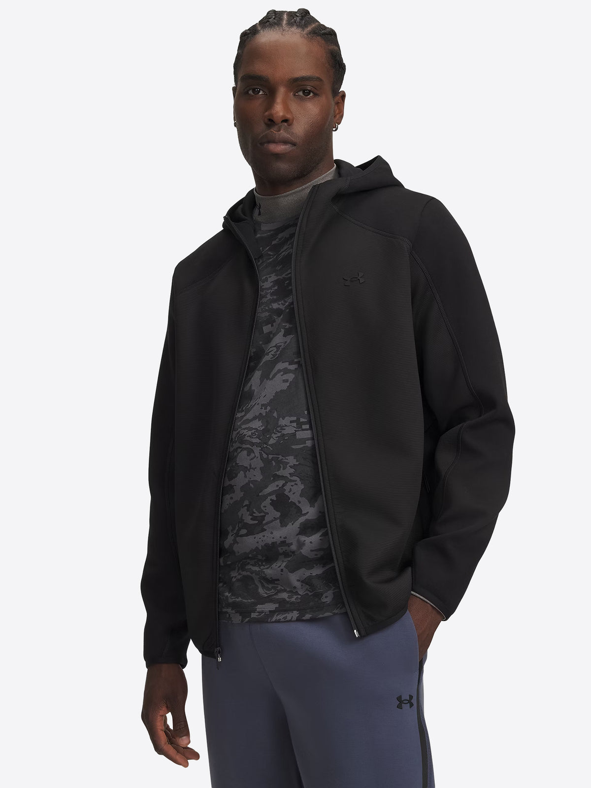Felpa full zip cappuccio UNDER ARMOR da Uomo - nero 6013433008 NERO