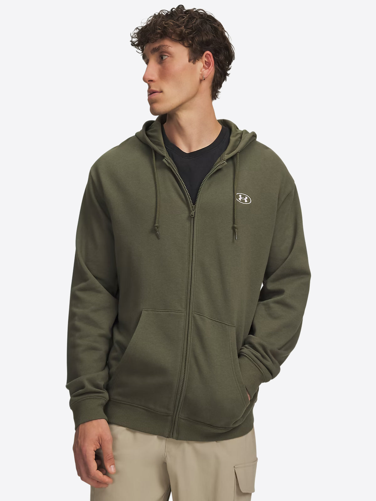 Felpa full zip cappuccio UNDER ARMOR da Uomo - verde 6013451391 VERDE