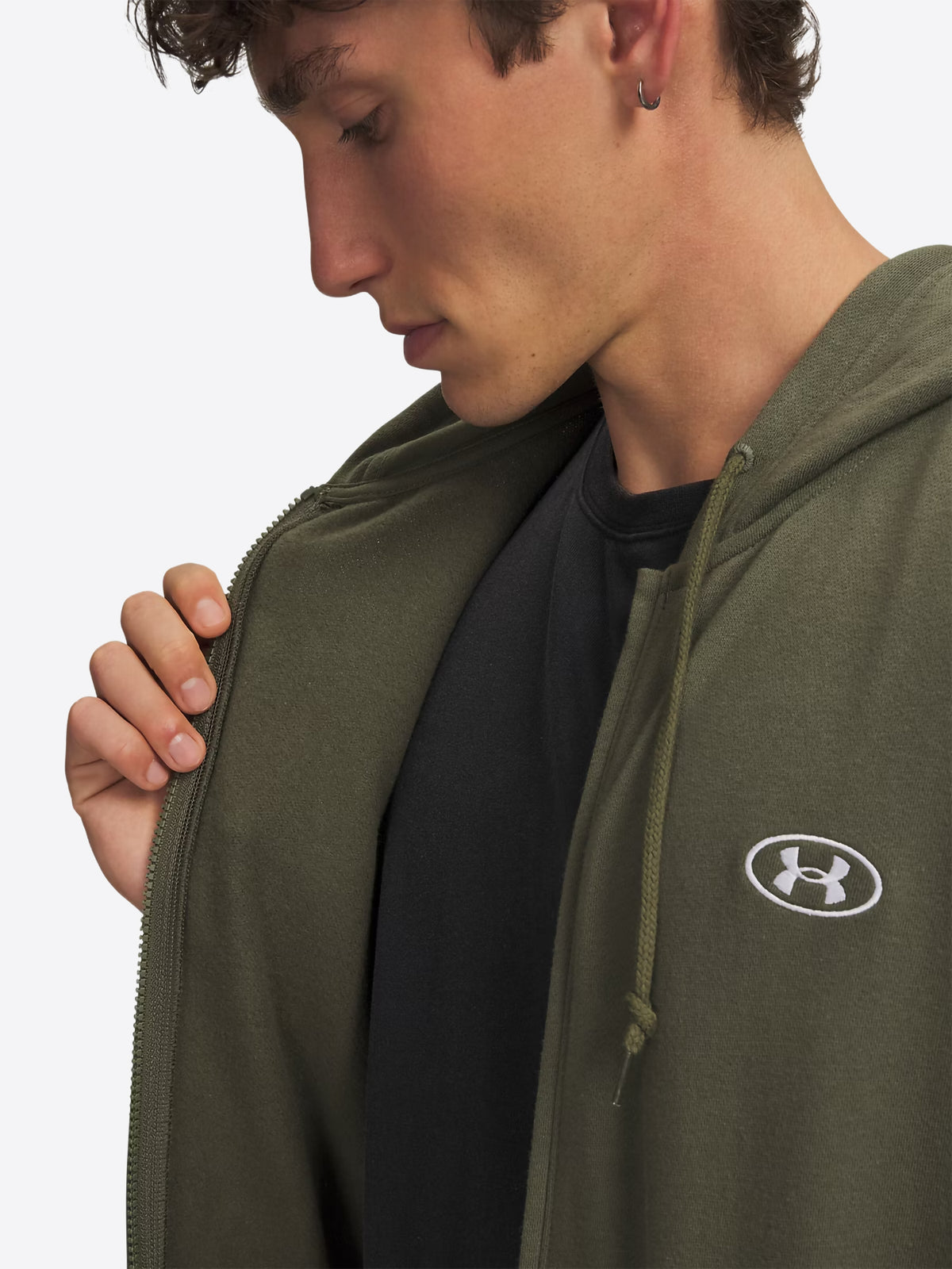 Felpa full zip cappuccio UNDER ARMOR da Uomo - verde 6013451391 VERDE