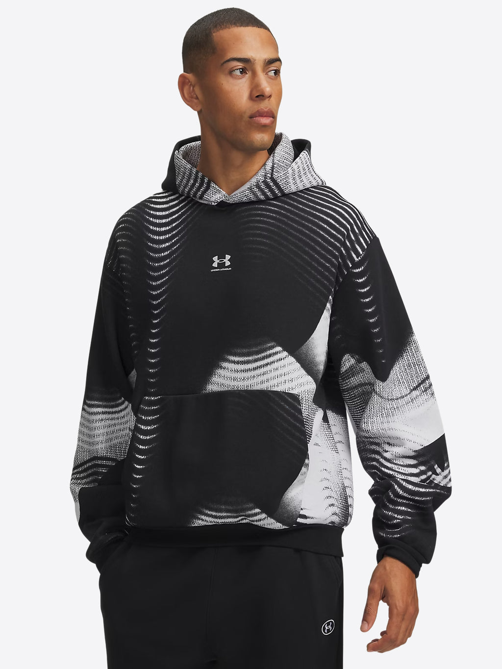 Felpa Cappuccio UNDER ARMOR da Uomo - nero 6016615008 NEROBIANCO