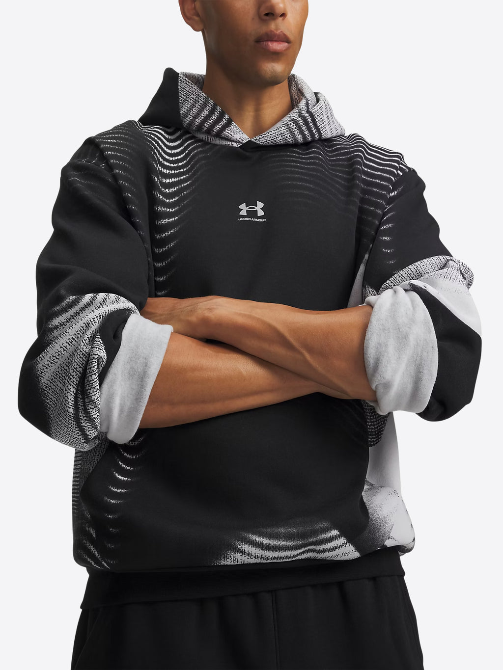 Felpa Cappuccio UNDER ARMOR da Uomo - nero 6016615008 NEROBIANCO
