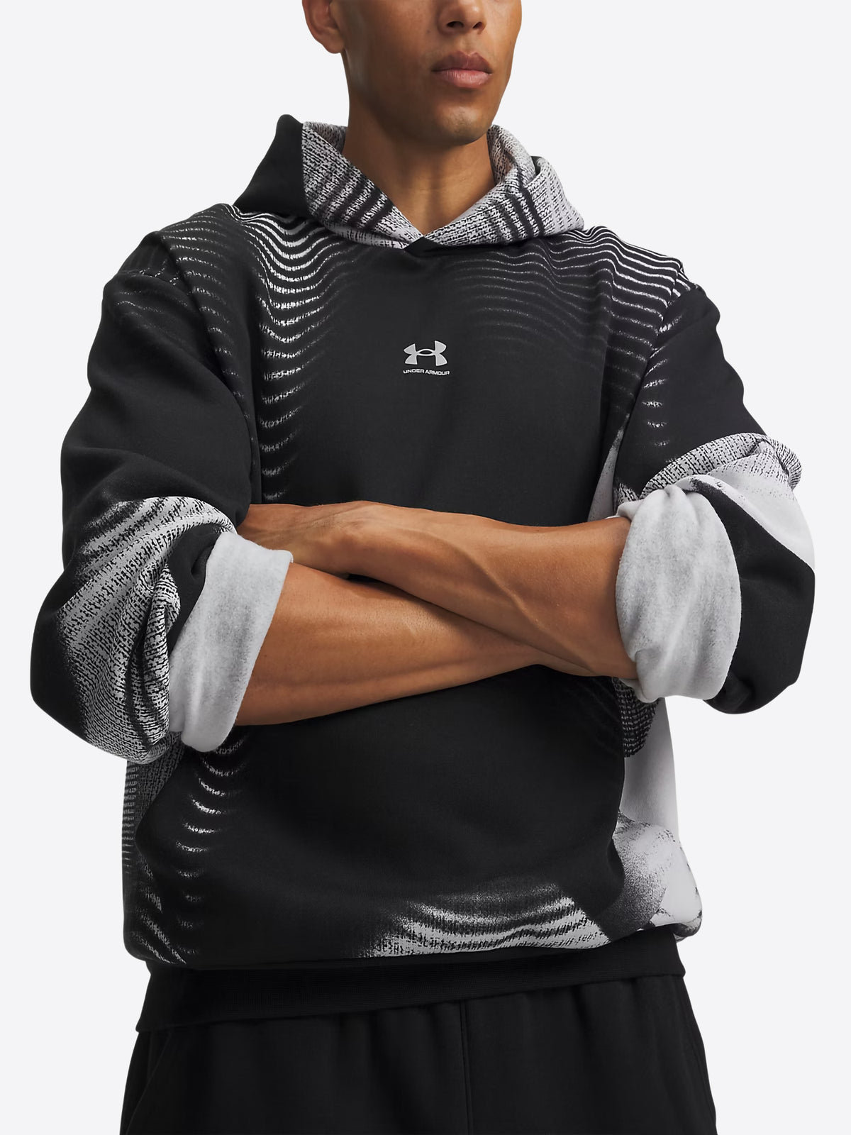 Felpa Cappuccio UNDER ARMOR da Uomo - nero 6016615008 NEROBIANCO