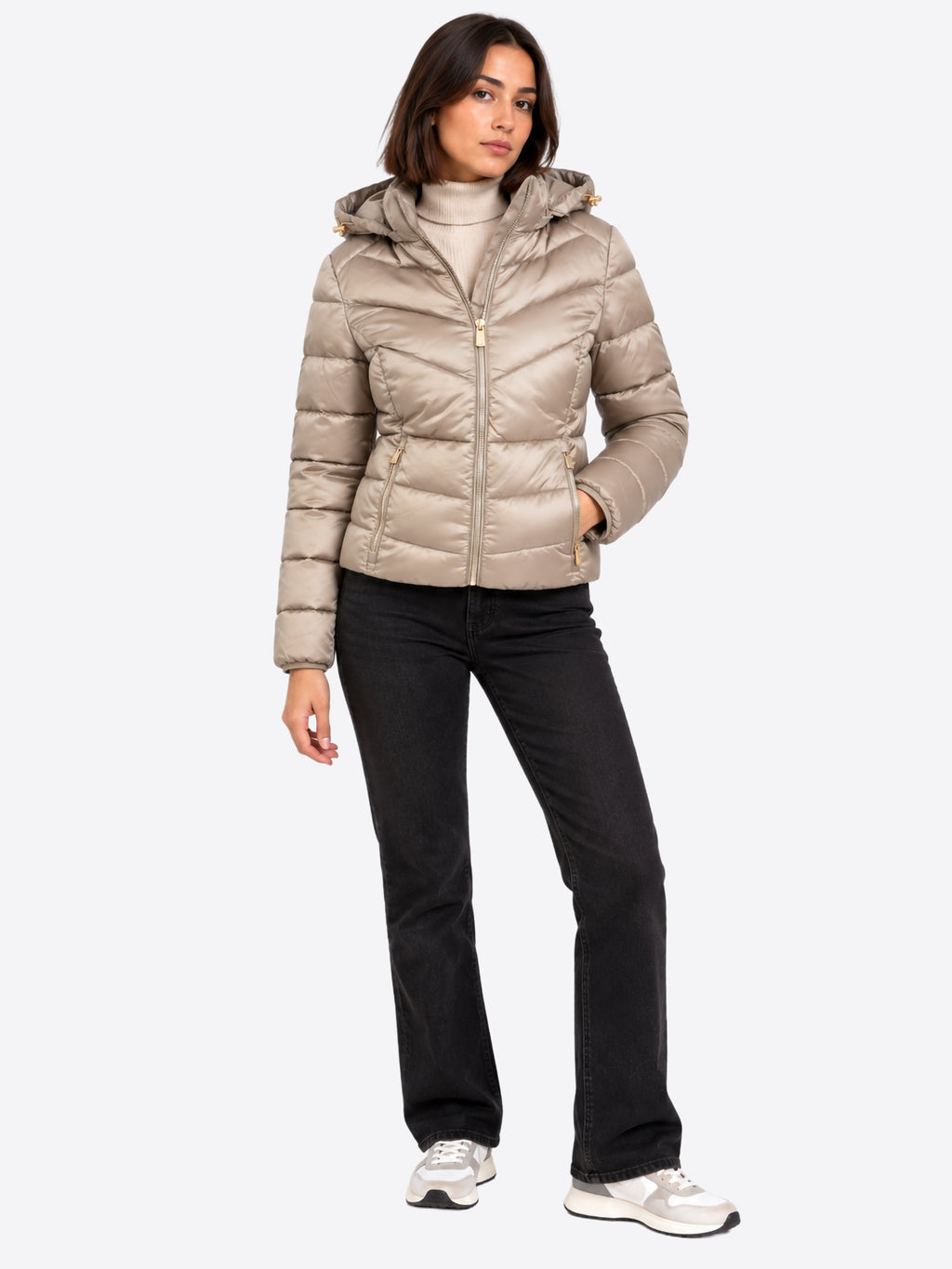 Piumino YES-ZEE da Donna - beige J007M500222