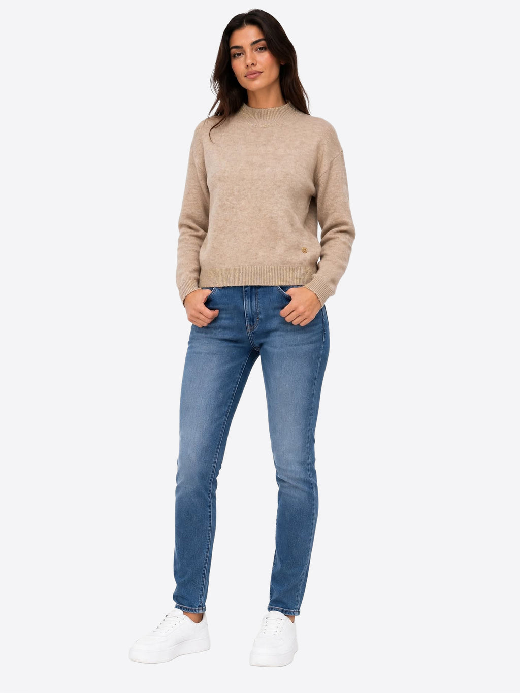 Maglia YES-ZEE da Donna - beige M003BN00222