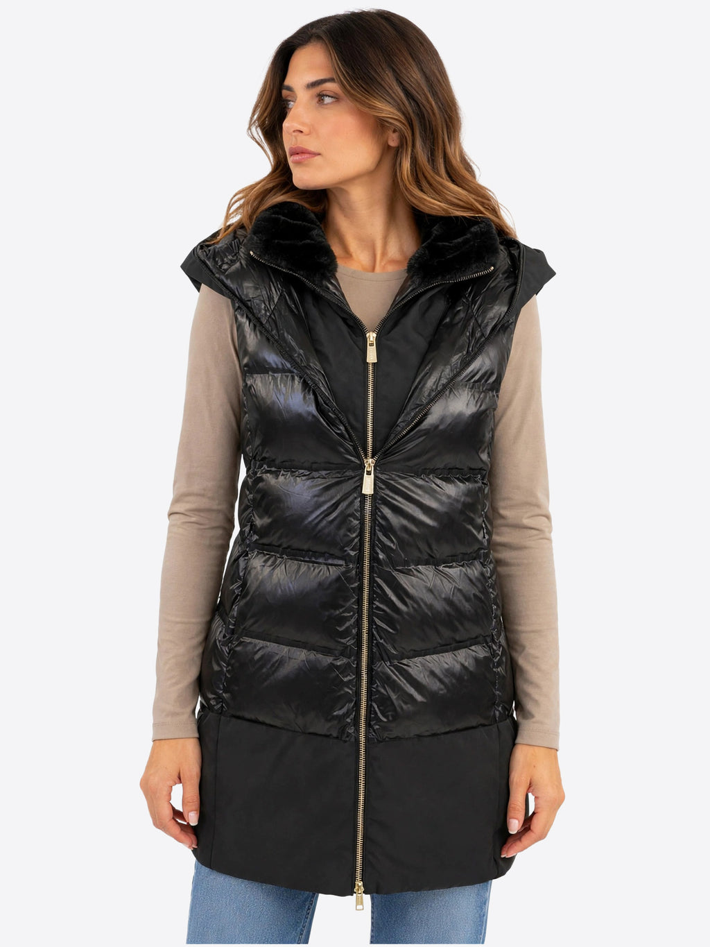 Piumino Smanicato YES-ZEE da Donna - nero O103Q300801