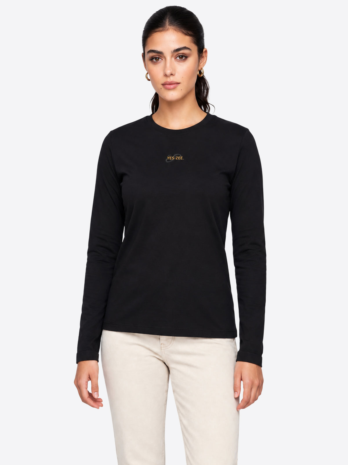 Long-shirt YES-ZEE da Donna - nero T034S700BLK