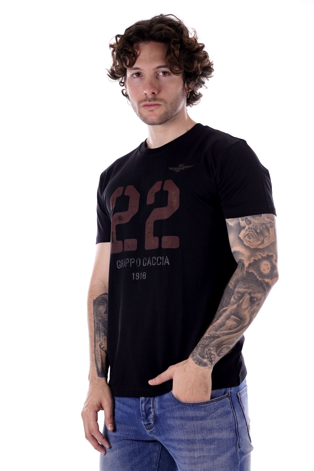 Aeronautica Militare T-shirt Nera Da Uomo