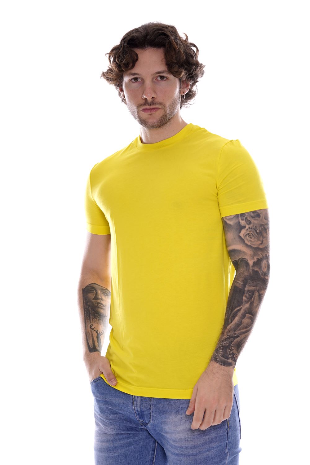 Dsquared T-shirt Gialla Da Uomo