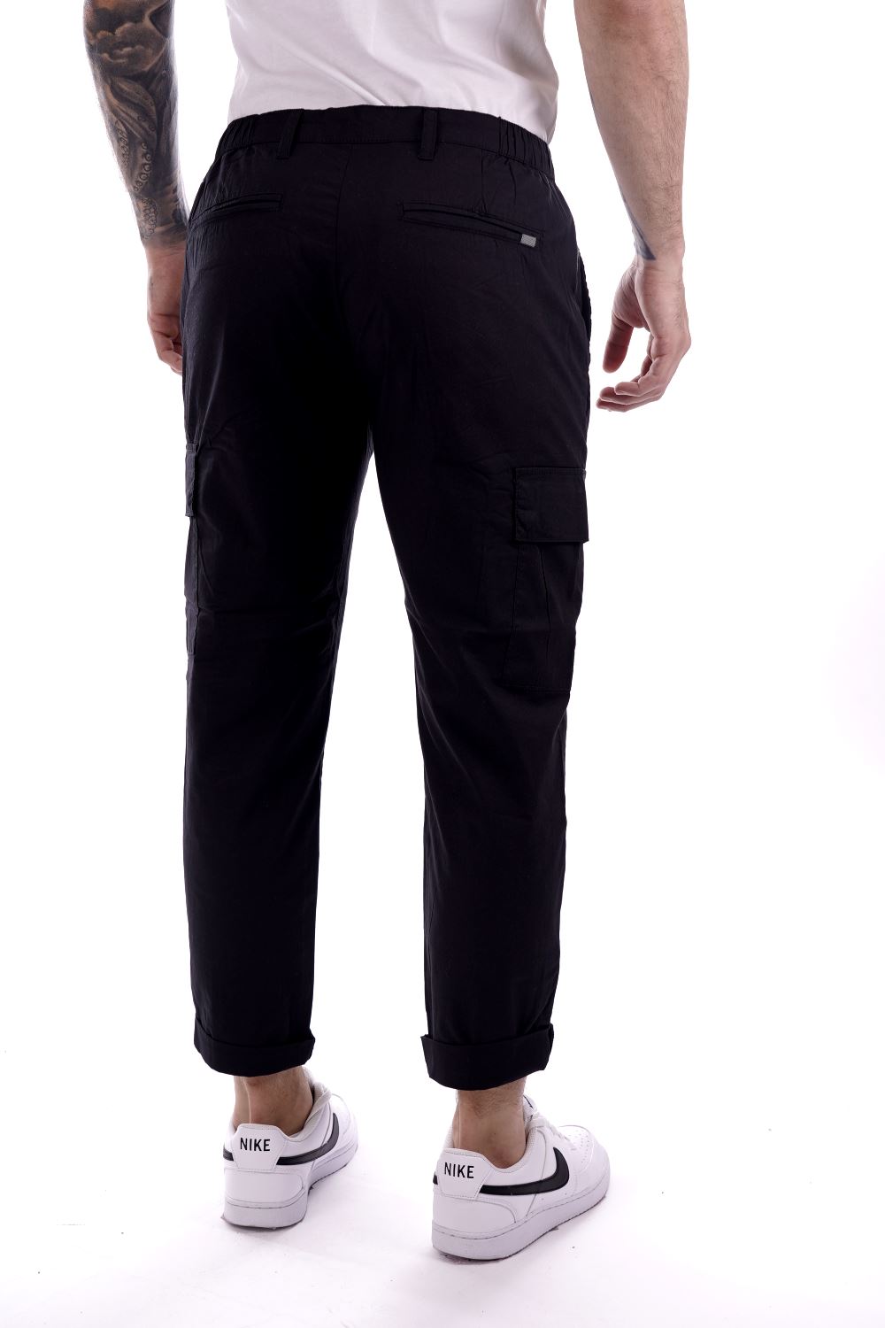 Solid Pantalone Nero Da Uomo