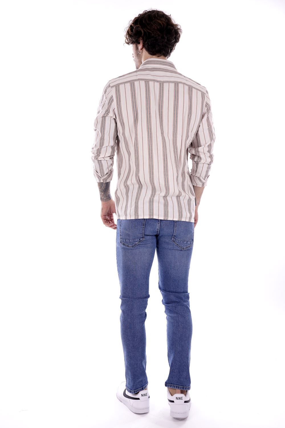 Solid Camicia A Righe Da Uomo