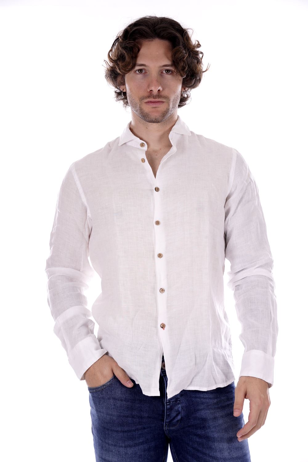 Yes Zee Camicia Bianca Da Uomo