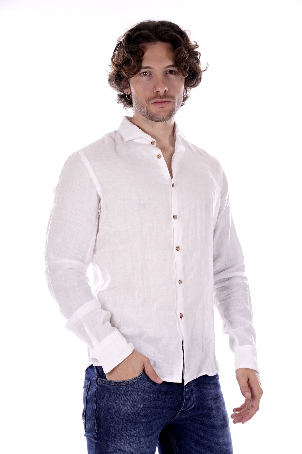 Yes Zee Camicia Bianca Da Uomo