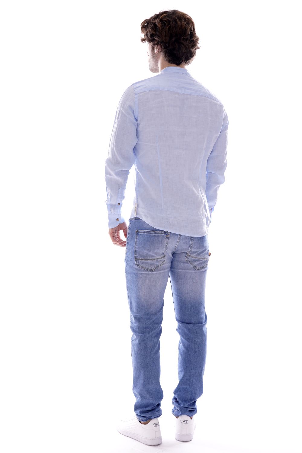 Yes Zee Camicia Celeste Da Uomo