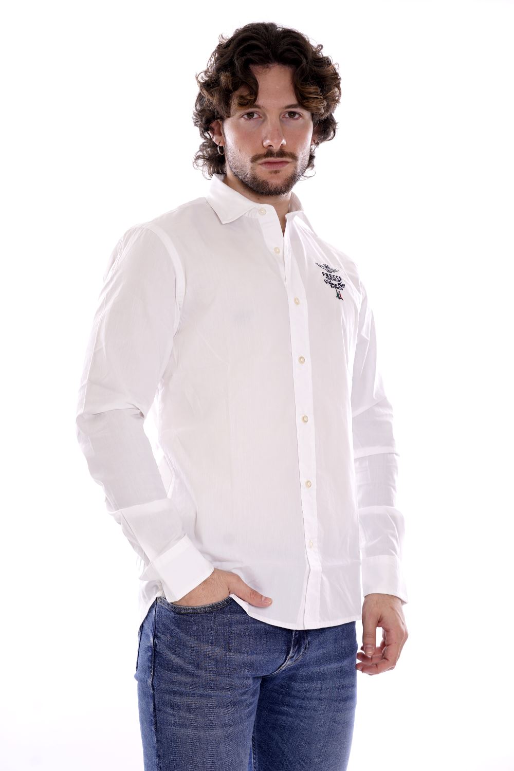 Aeronautica Militare Camicia Bianca Da Uomo