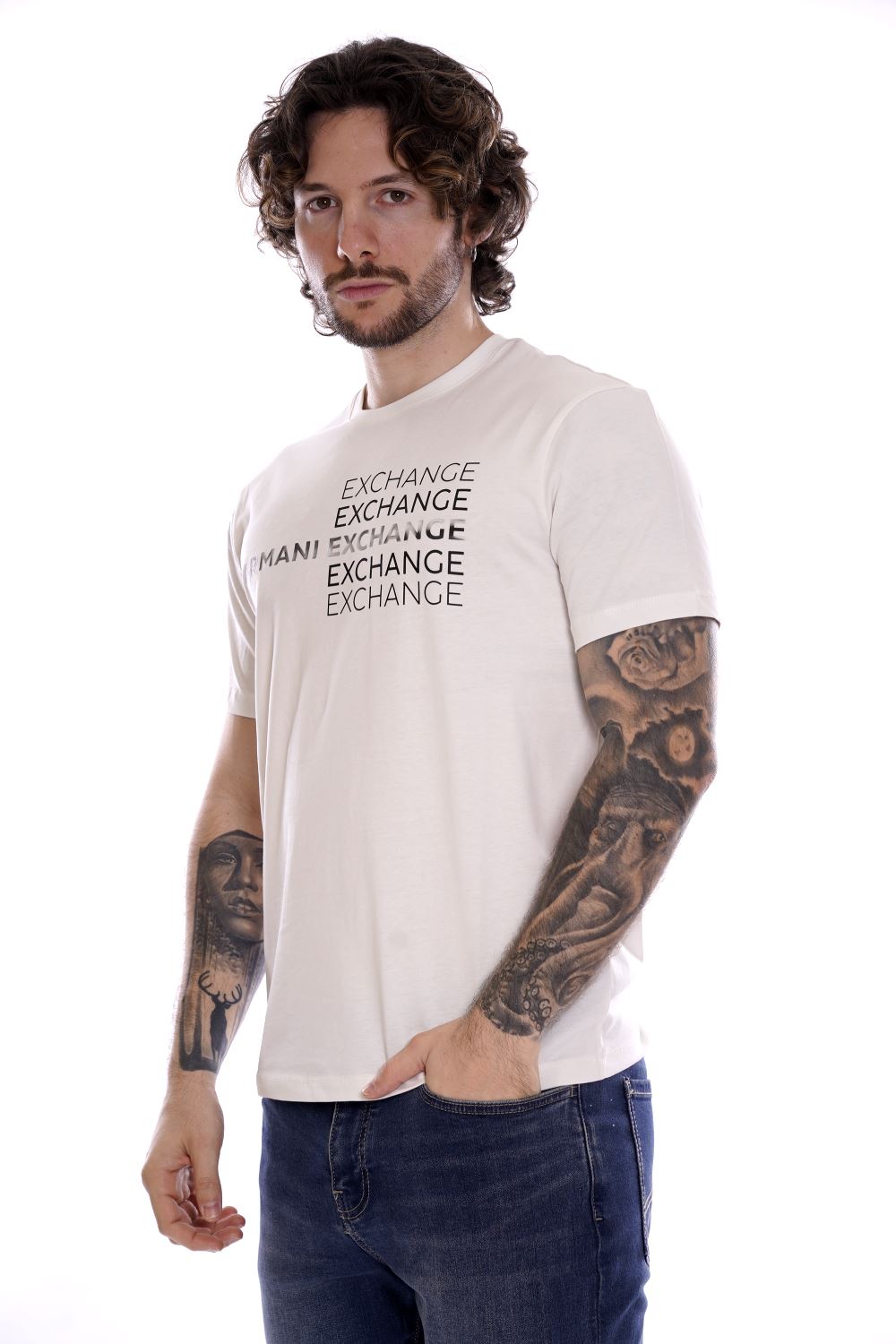 Armani T-shirt Bianca Da Uomo
