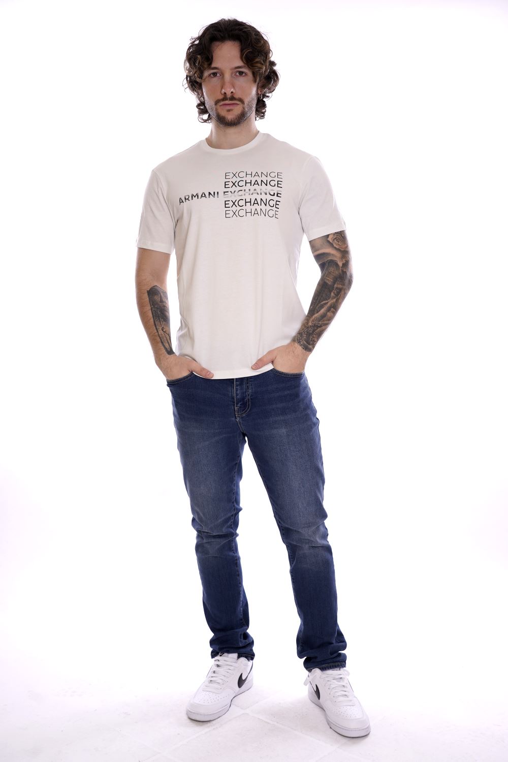 Armani T-shirt Bianca Da Uomo