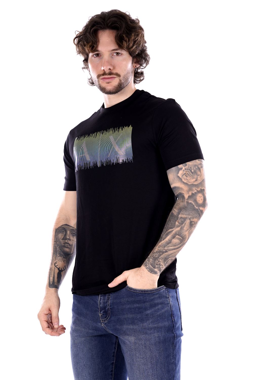 Armani T-shirt Nera Da Uomo