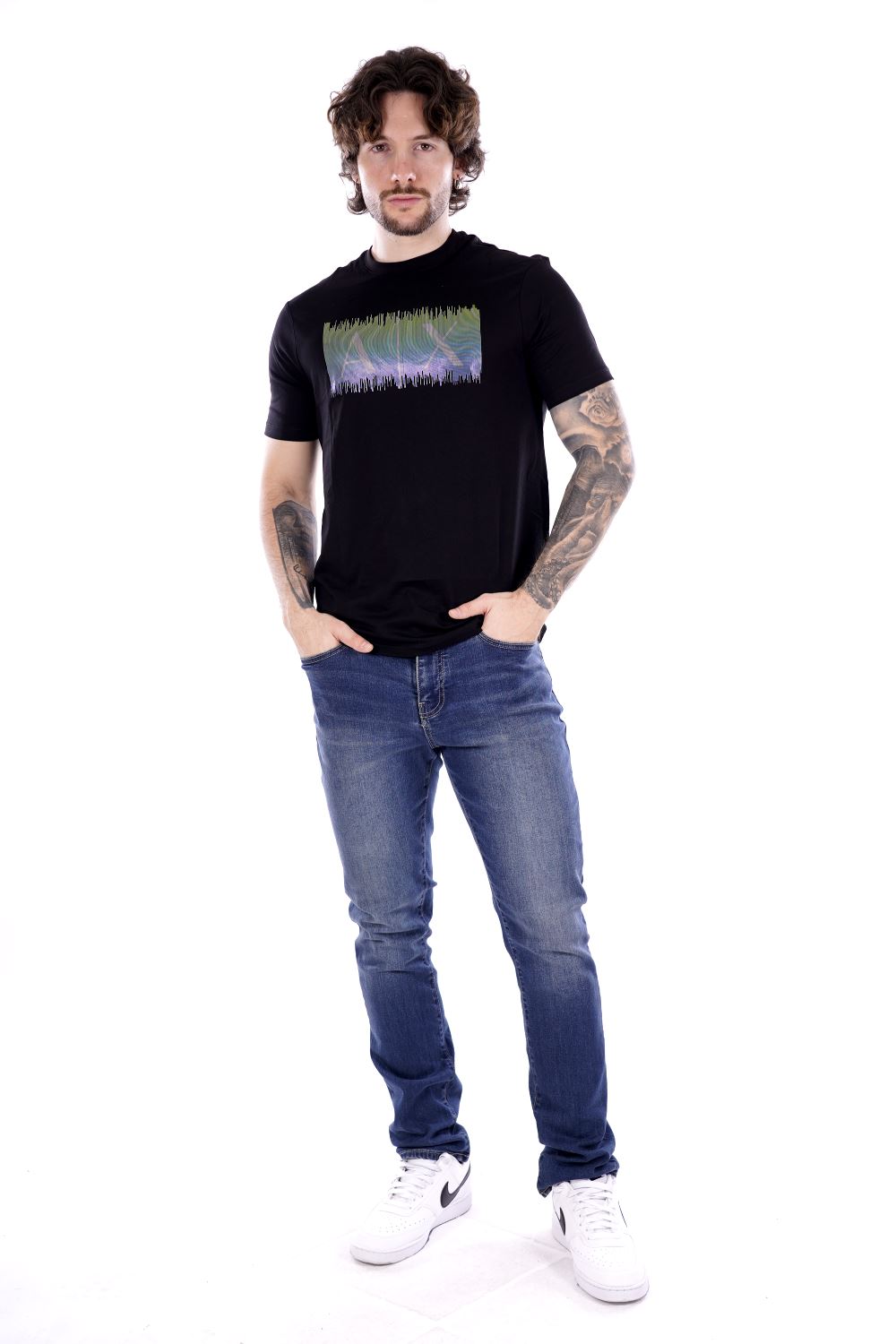 Armani T-shirt Nera Da Uomo
