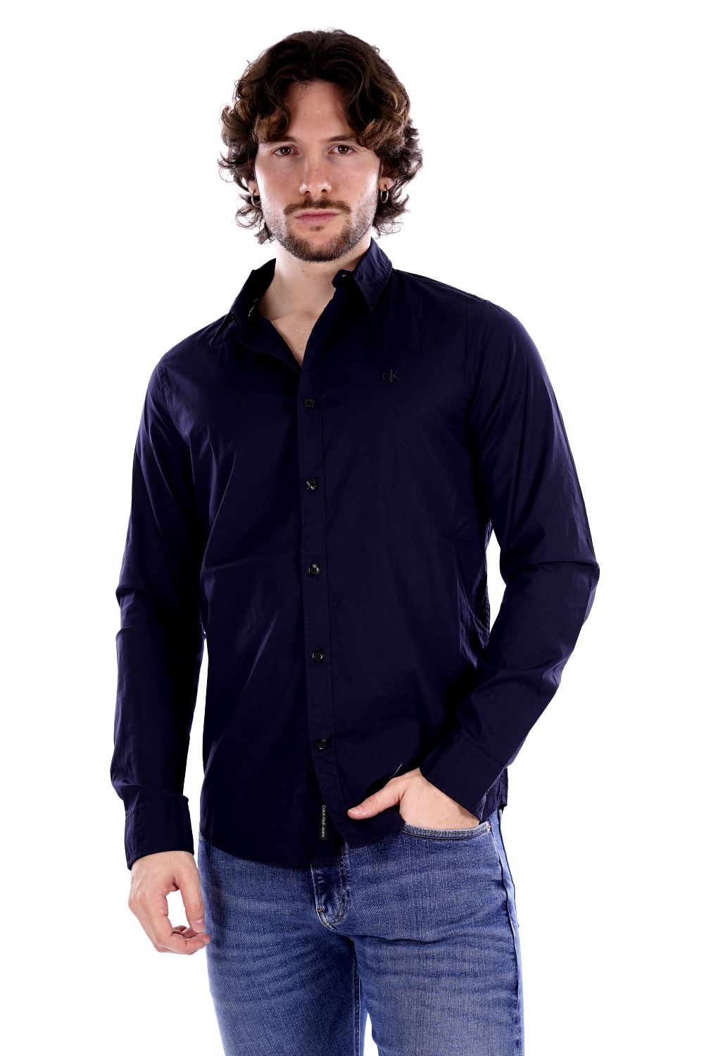 Calvin Klein Camicia Blu Da Uomo