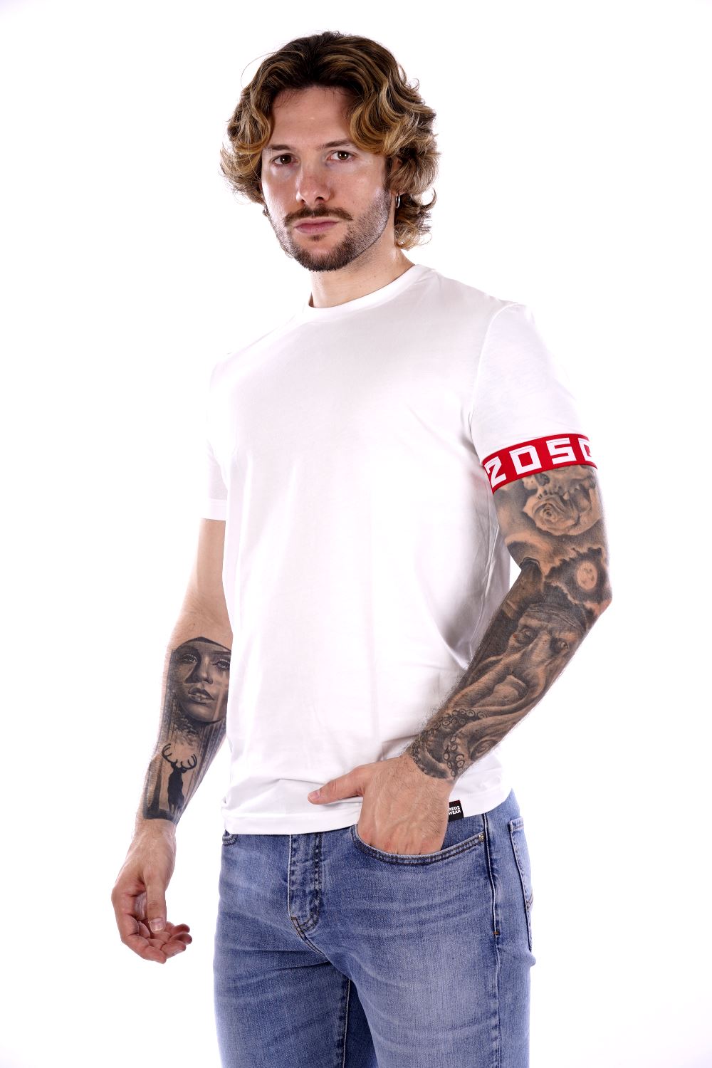 T-shirt DSQUARED2 da Uomo - bianca D9M3S513104 BIANCOROSSO