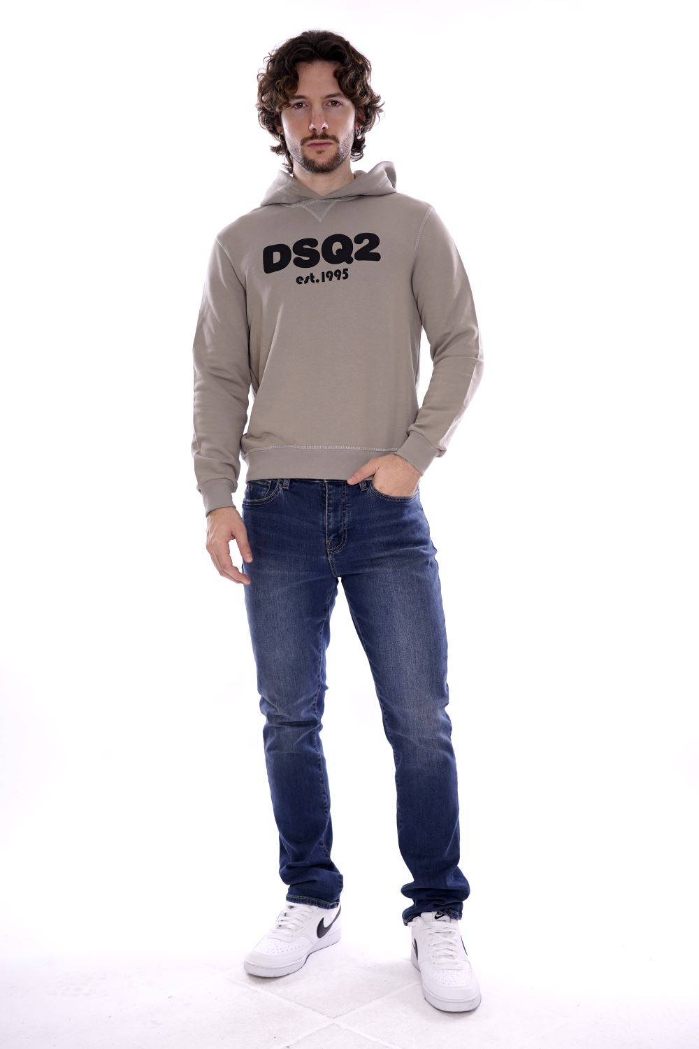 Dsquared Felpa Grigia Da Ragazzo