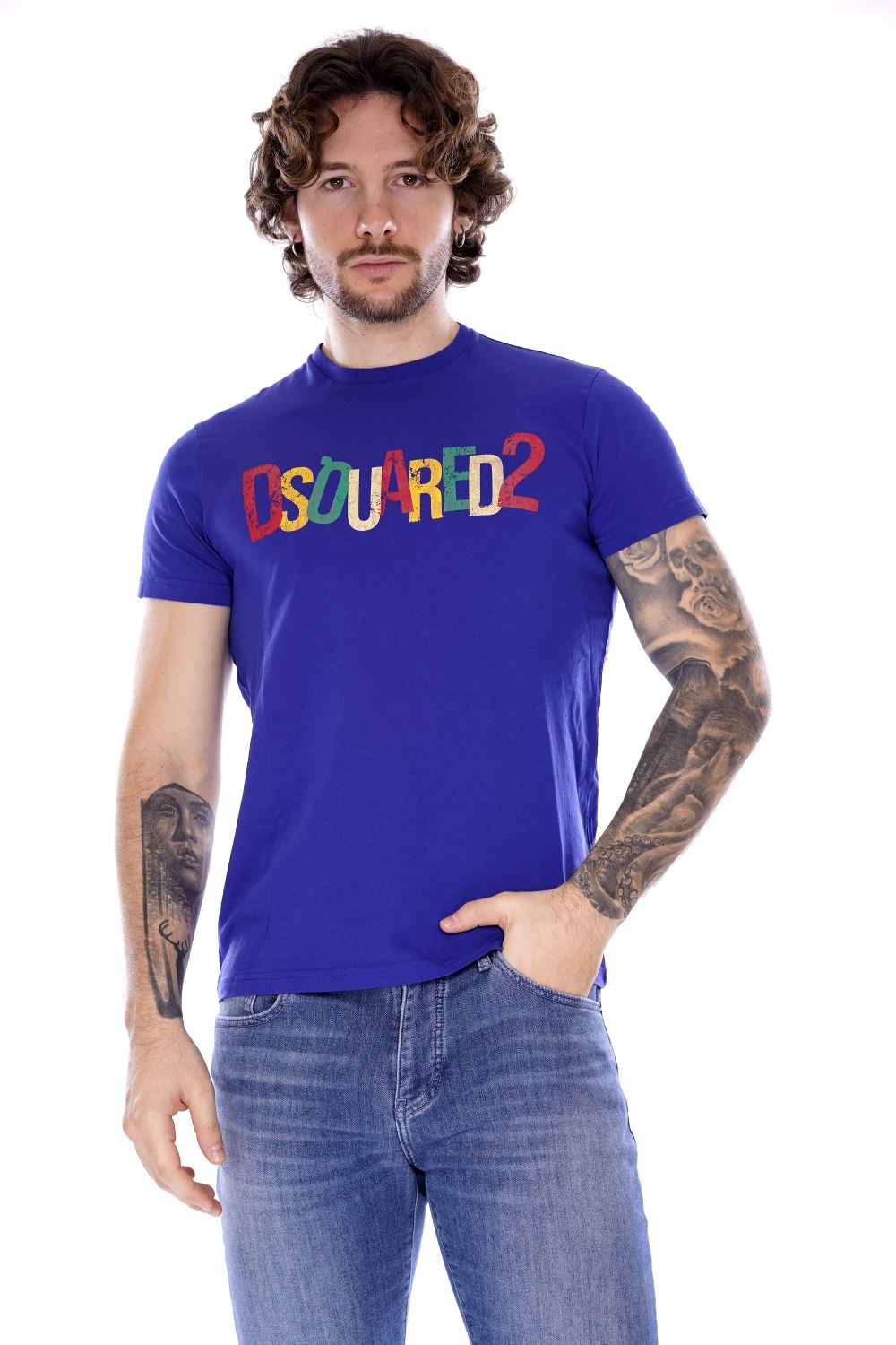 Dsquared2 T-shirt Blu Da Ragazzo