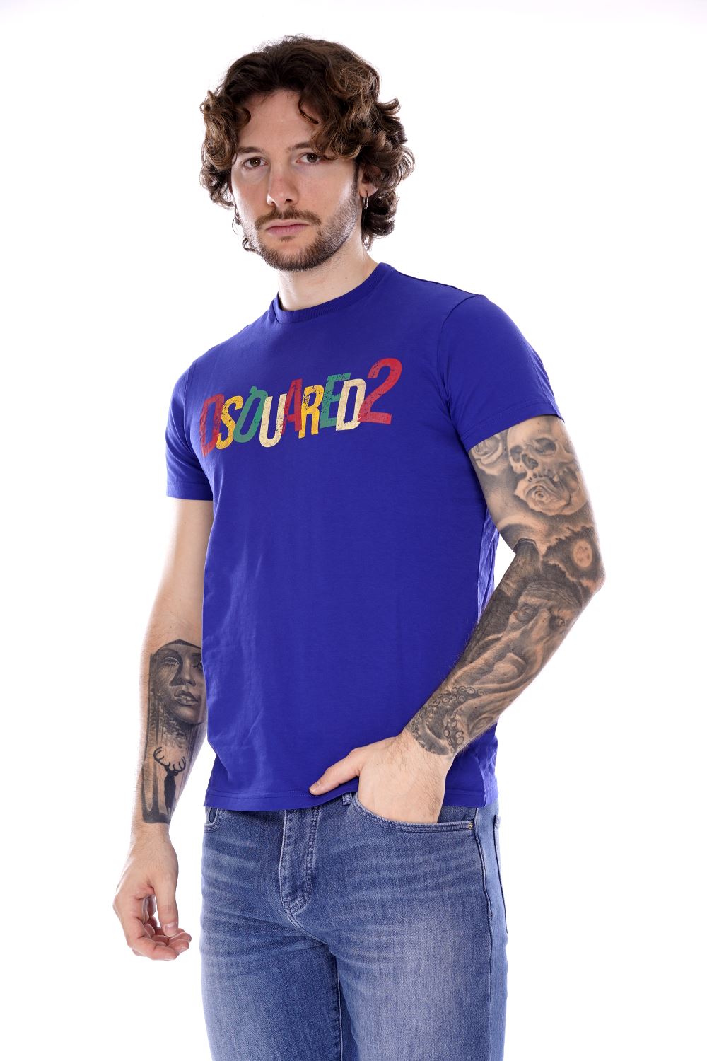 Dsquared2 T-shirt Blu Da Ragazzo
