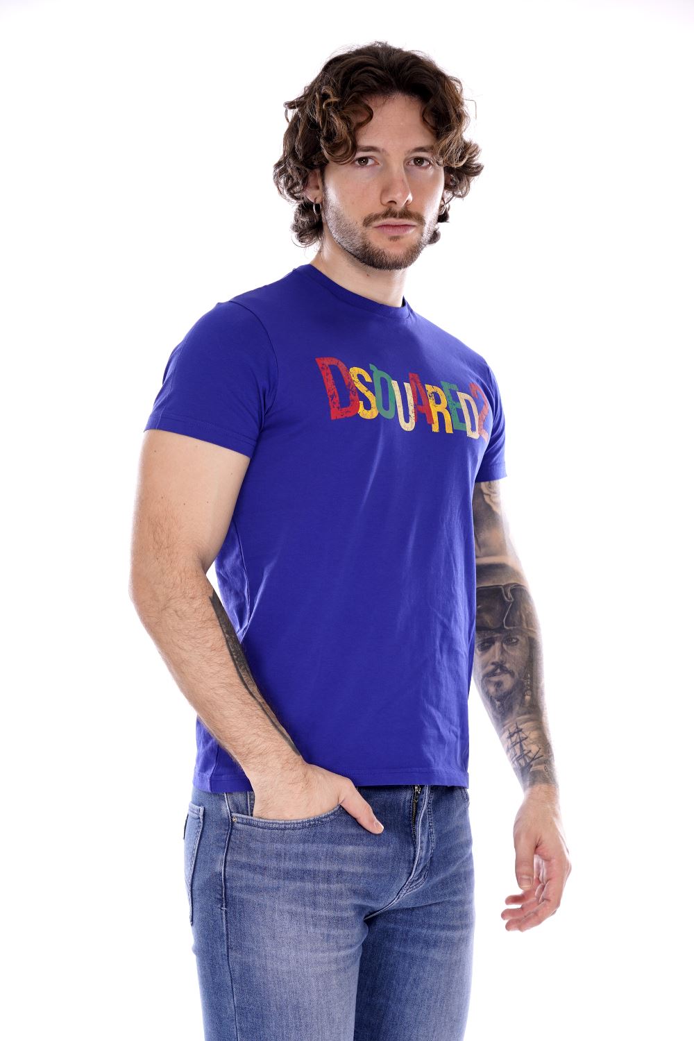 Dsquared2 T-shirt Blu Da Ragazzo