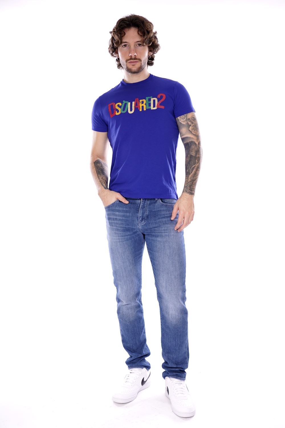 Dsquared2 T-shirt Blu Da Ragazzo