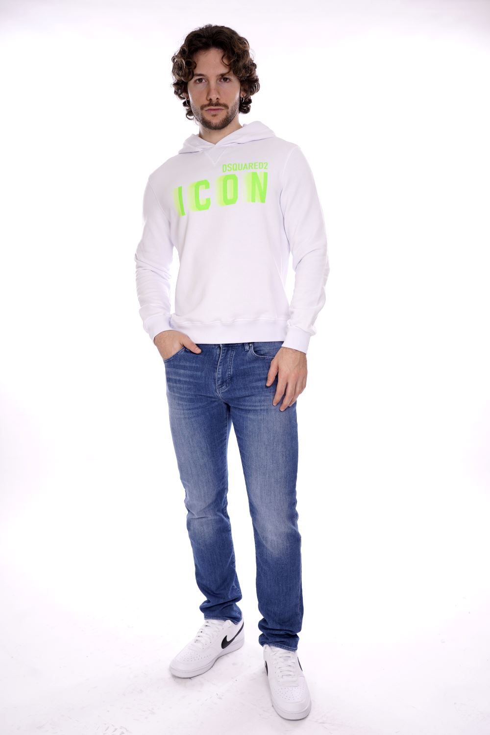 Dsquared2 Felpa Bianca Da Ragazzo