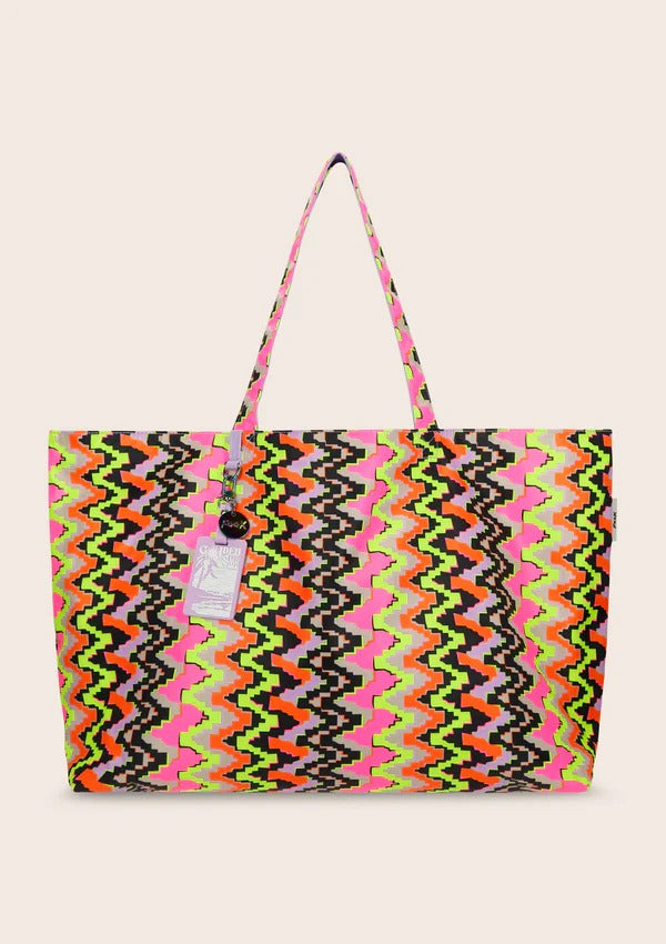 Borsa a Mano borsa grande spiaggia reversibile lato viola Lilla