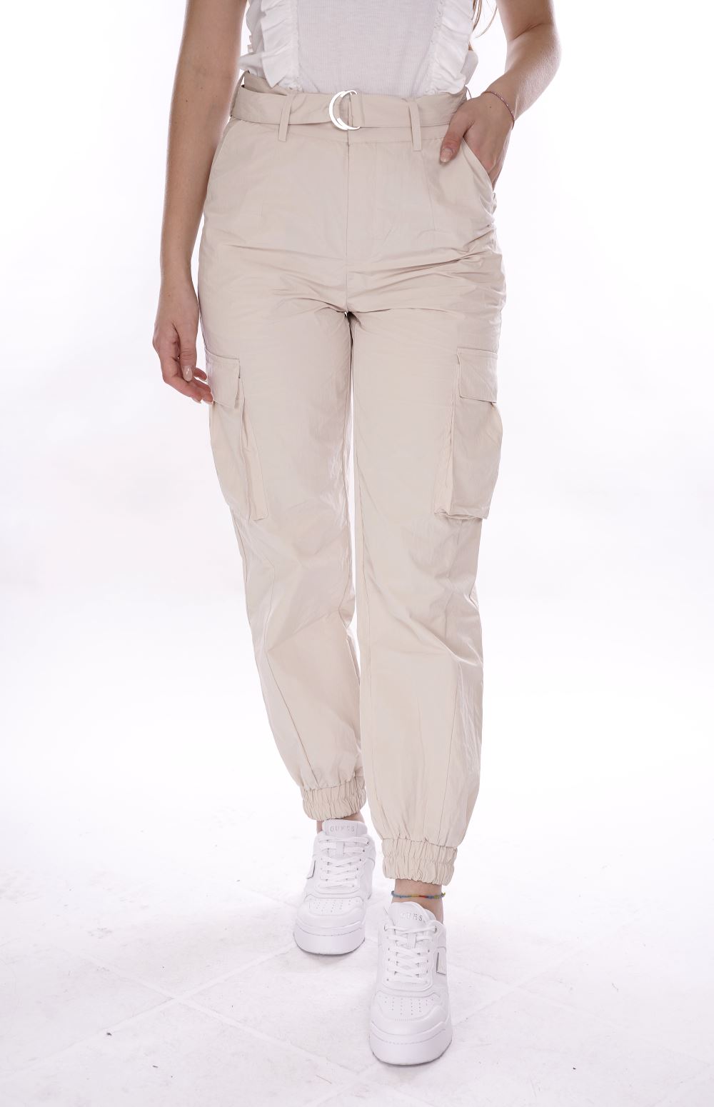 Guess Pantalone Beige Da Donna