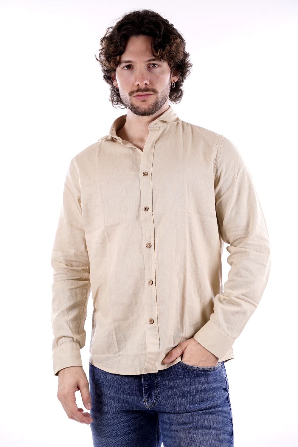 Camicia HAMAKI HO da Uomo - beige CE1232HBEIGE