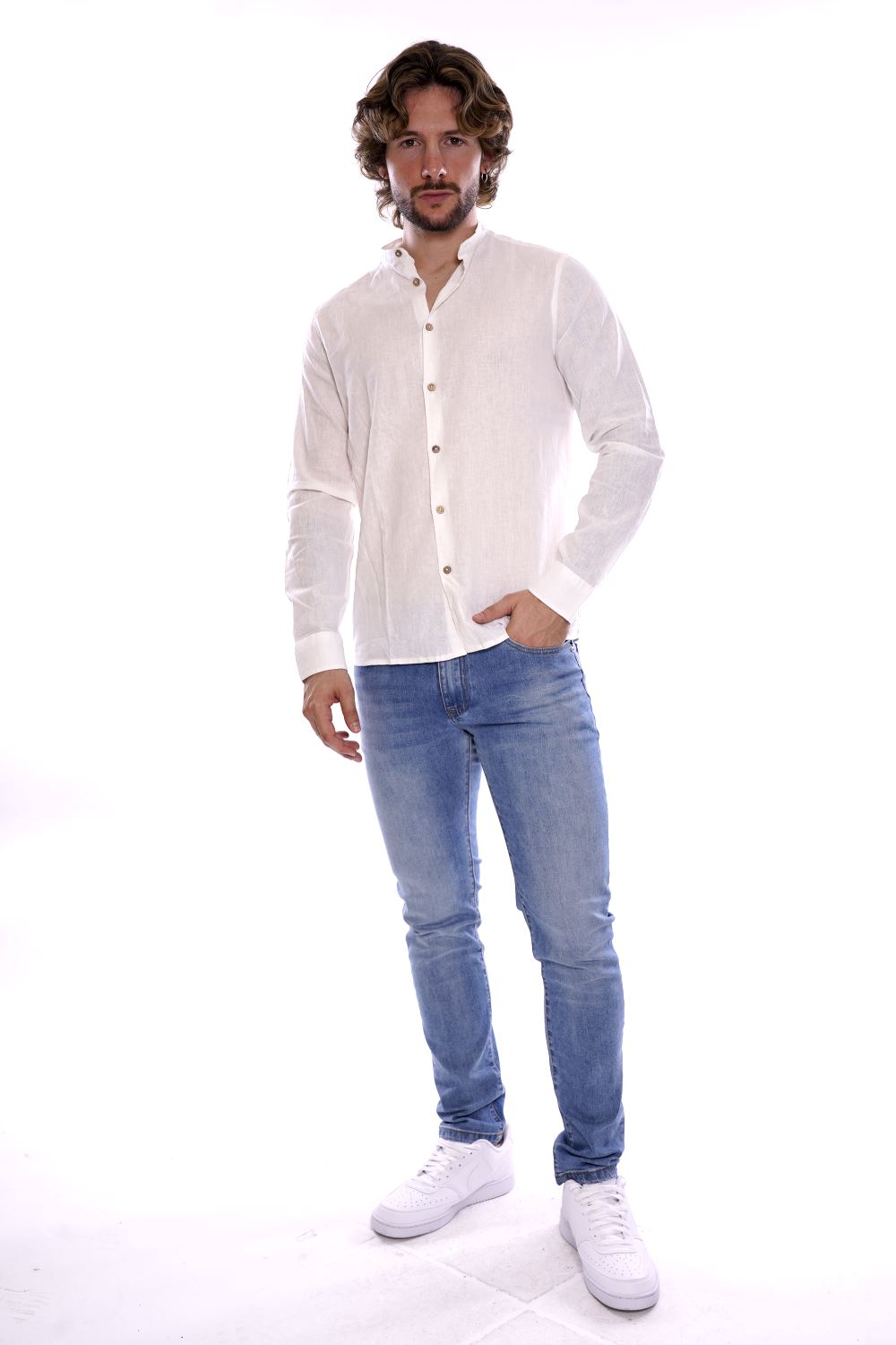 Hamaki Ho Camicia Bianca Da Uomo