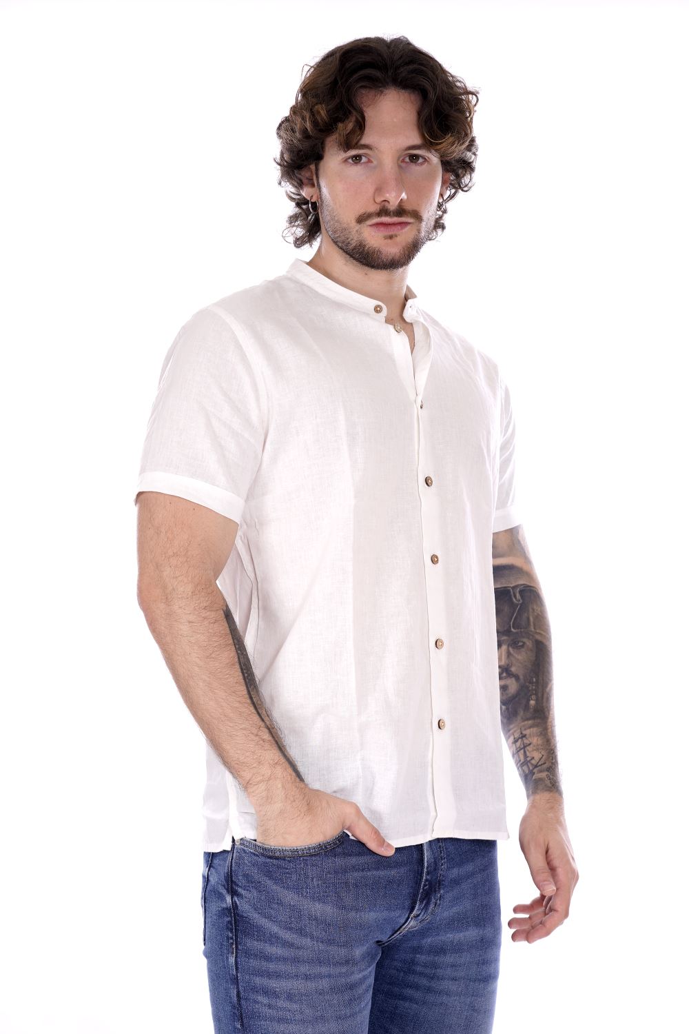 Hamaki Ho Camicia Bianca Da Uomo