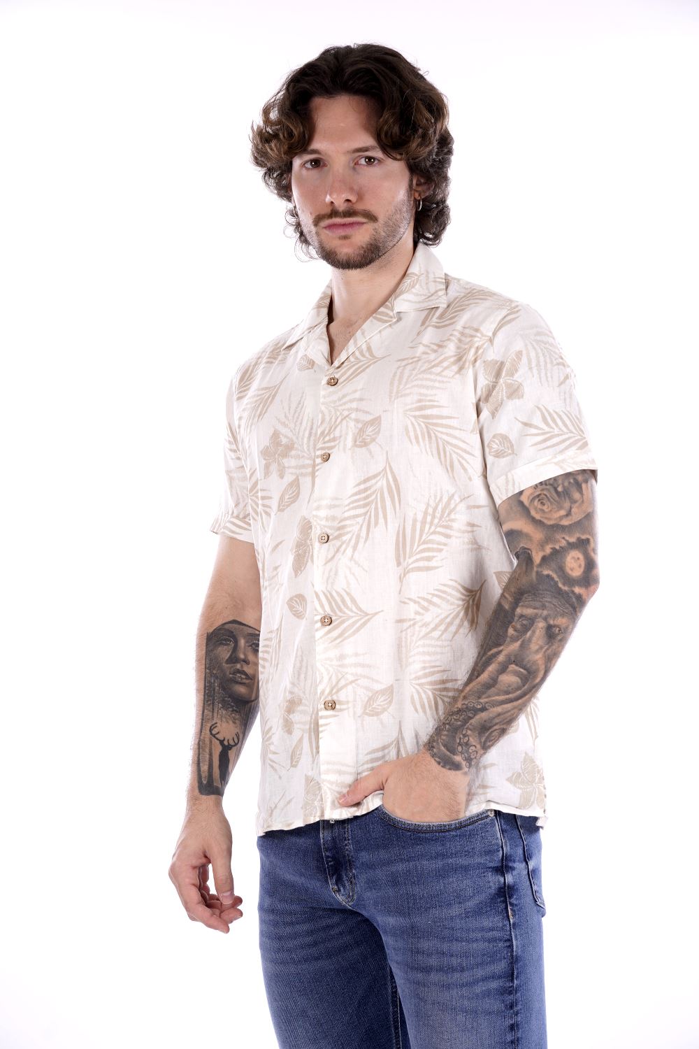 Camicia maniche corte HAMAKI HO da Uomo - beige CE1248HBEIGE