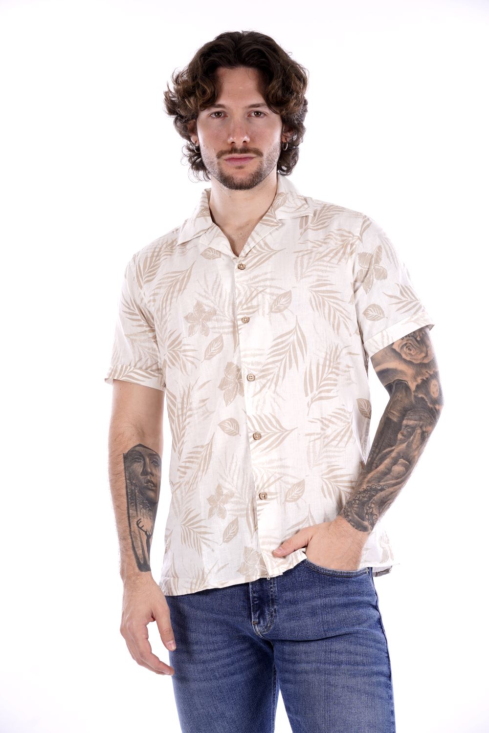 Camicia maniche corte HAMAKI HO da Uomo - beige CE1248HBEIGE