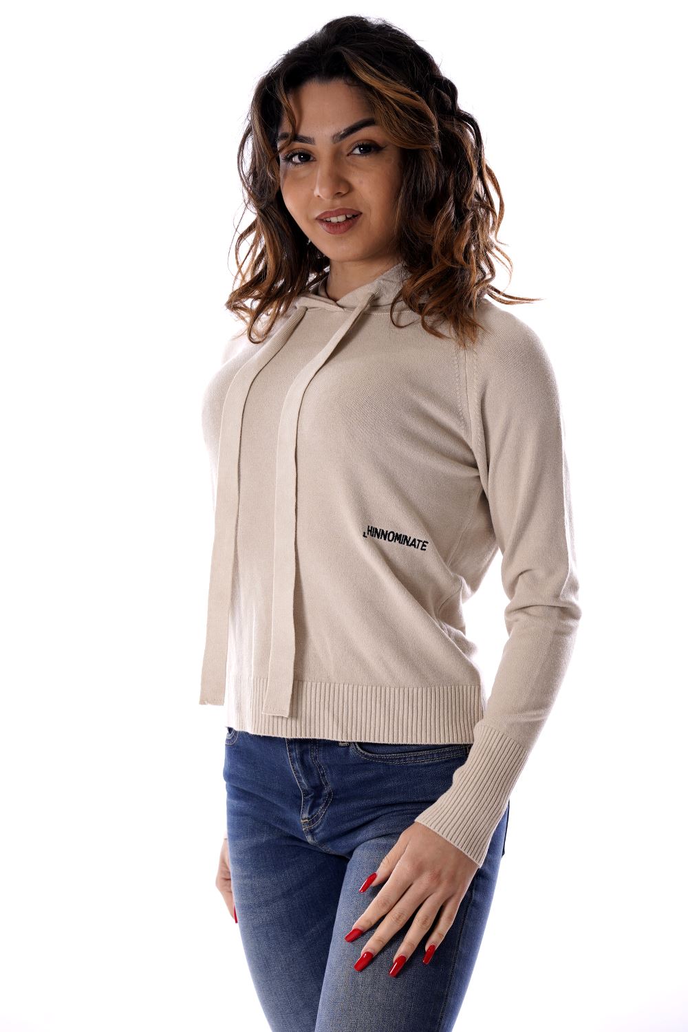 Felpa Beige Da Donna