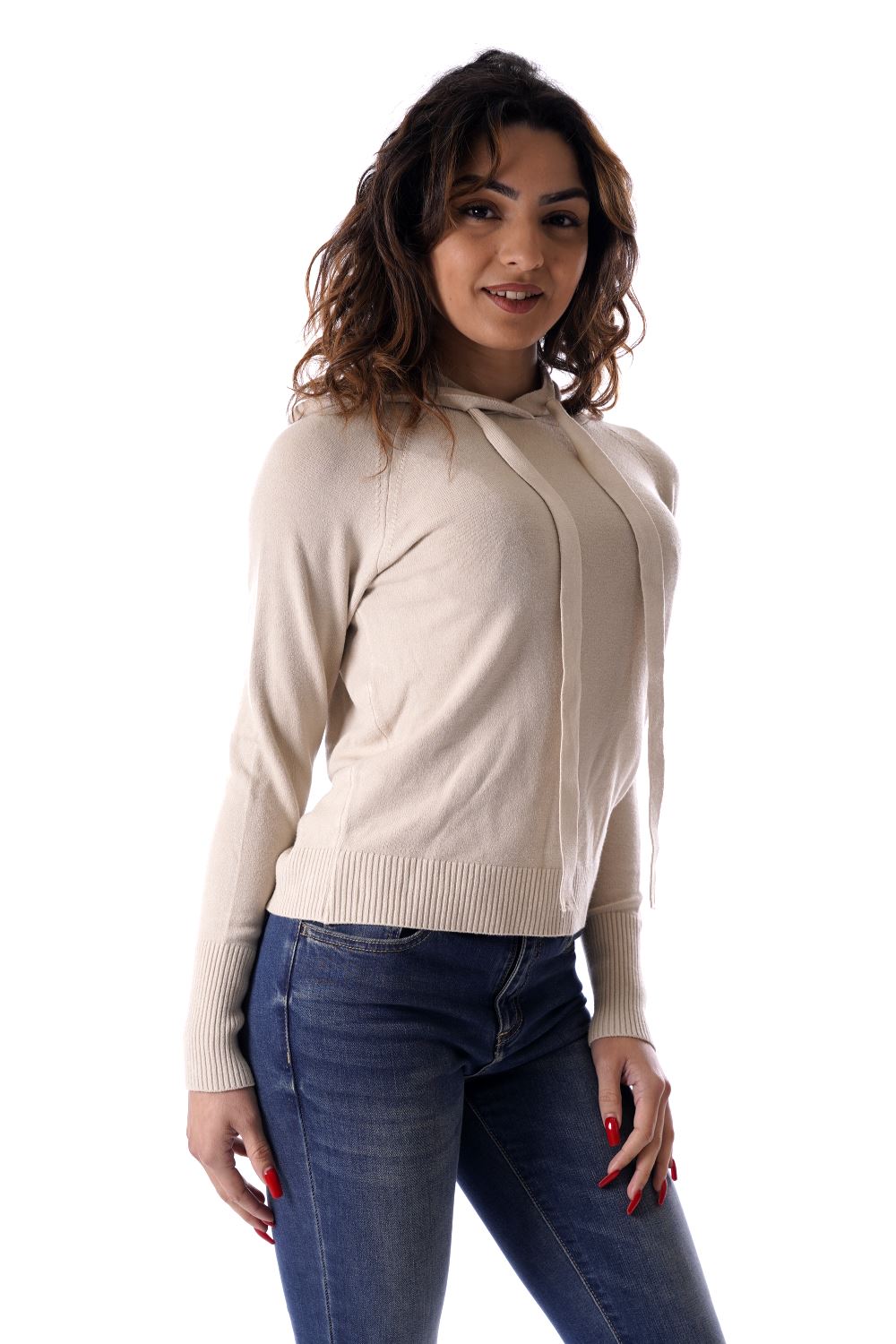 Felpa Beige Da Donna