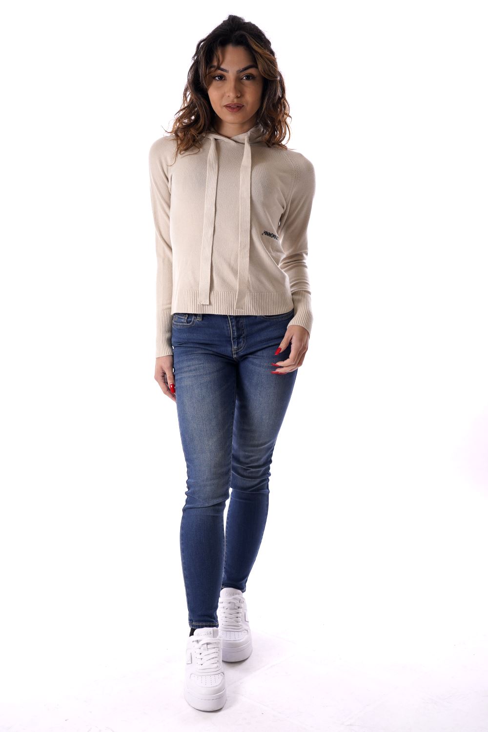Felpa Beige Da Donna