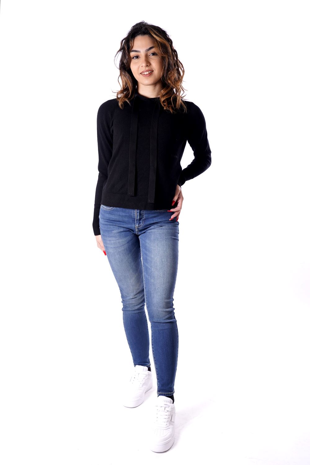 Felpa Nera Da Donna