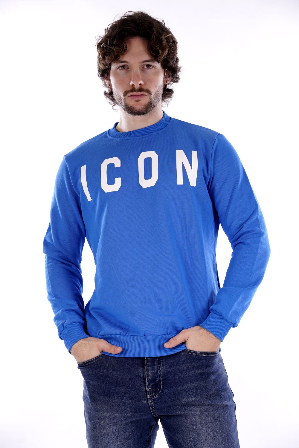 Felpa Blu Da Uomo