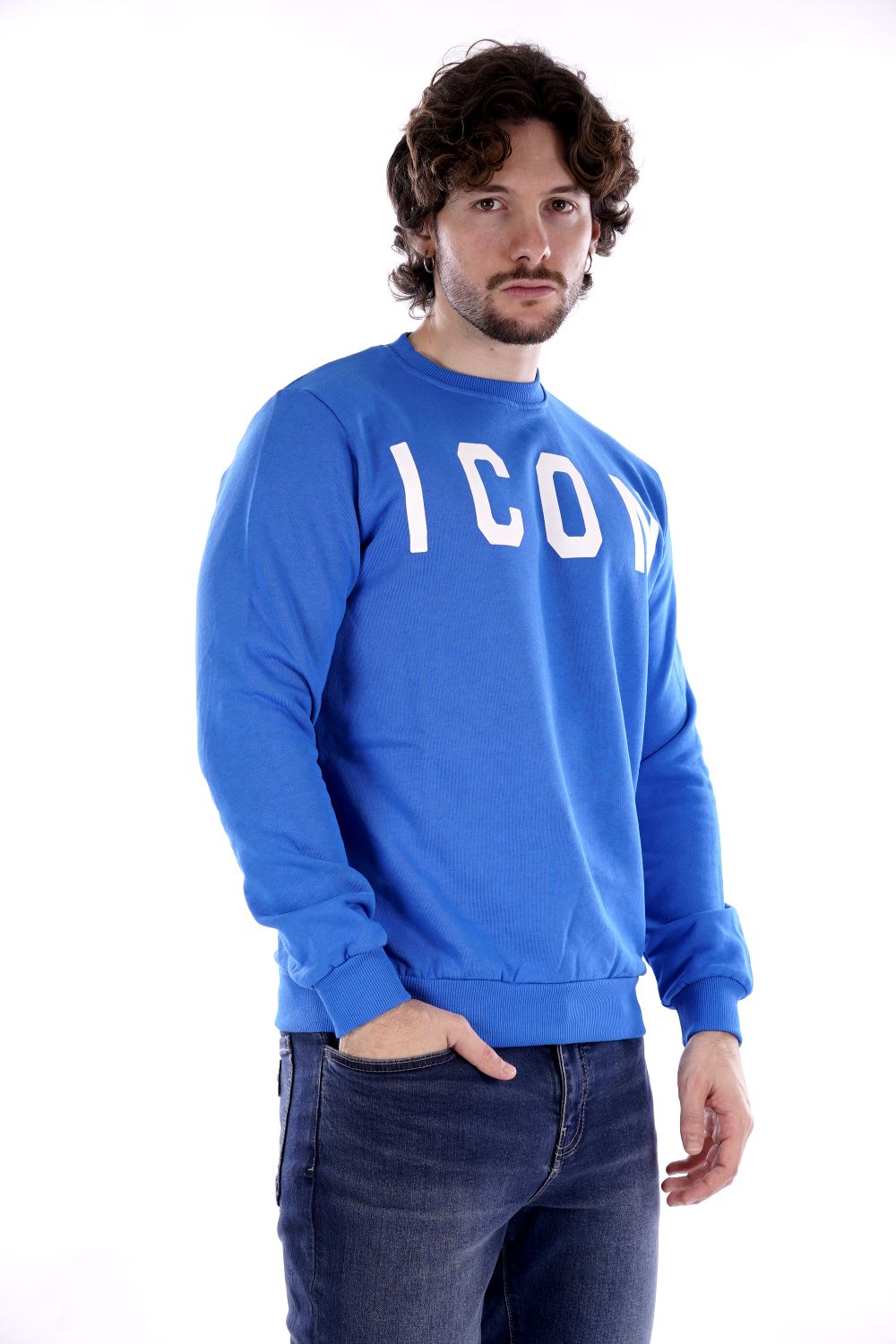 Felpa Blu Da Uomo