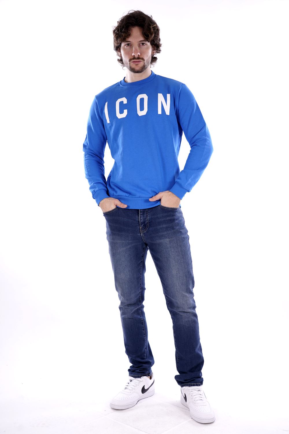 Felpa Blu Da Uomo