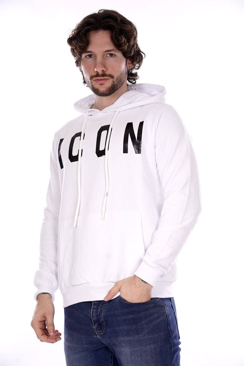 Icon Felpa Bianca Da Uomo