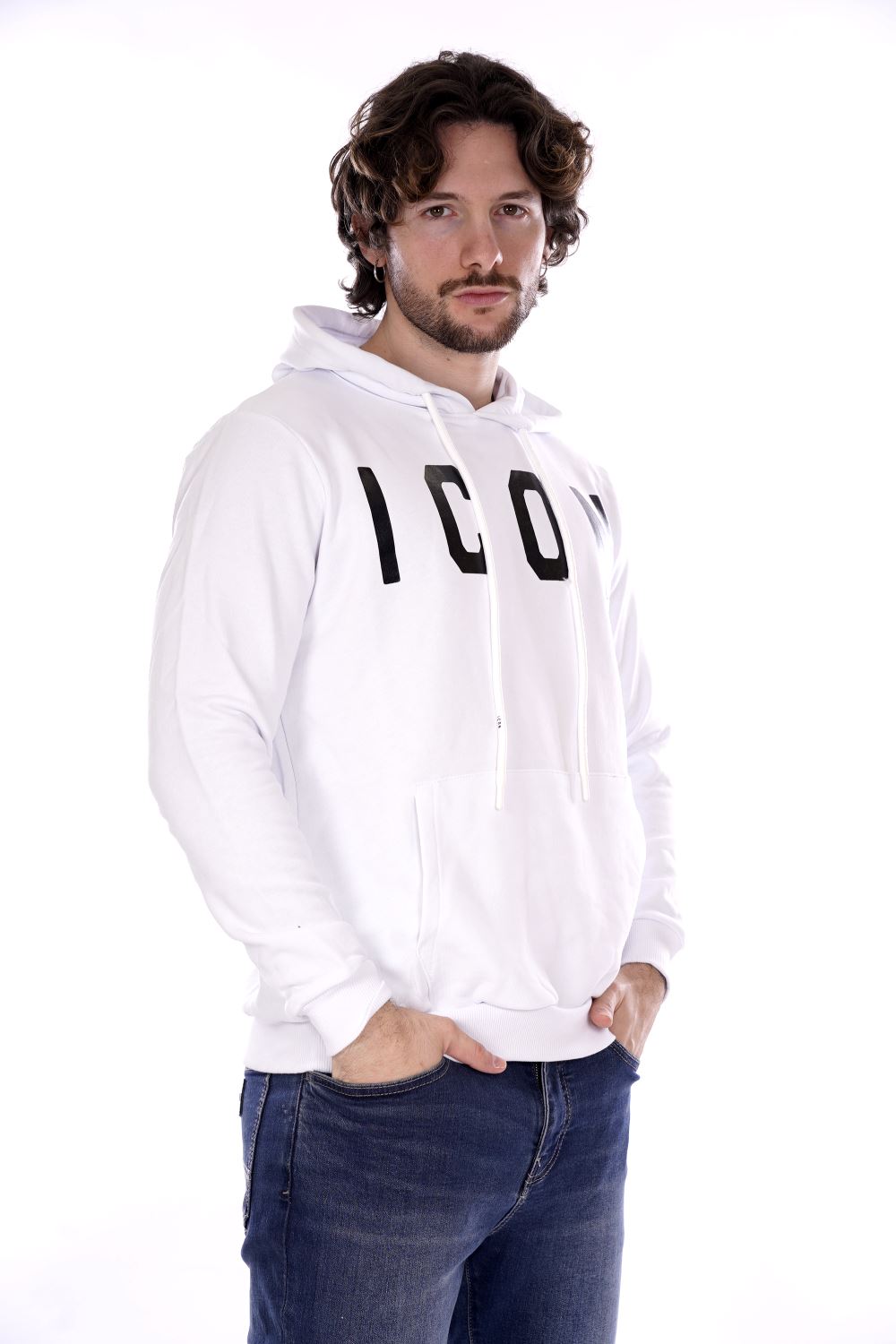 Icon Felpa Bianca Da Uomo