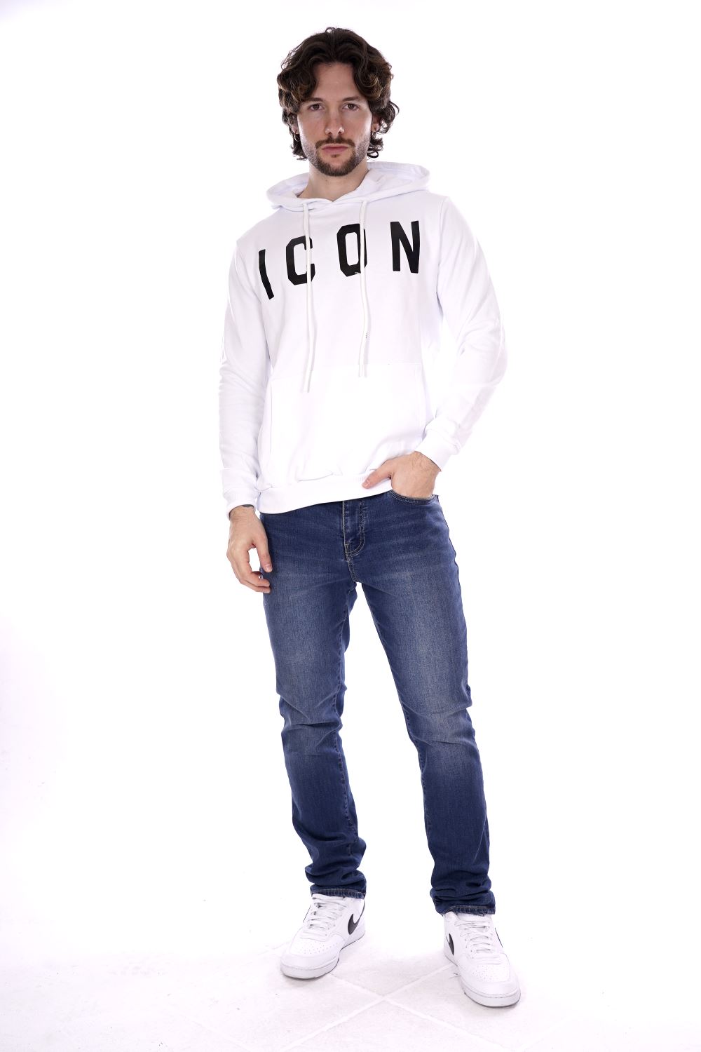 Icon Felpa Bianca Da Uomo
