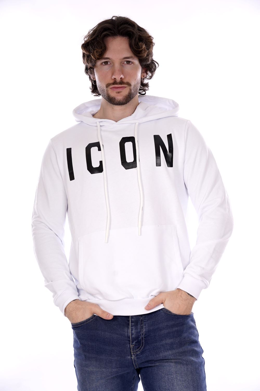 Icon Felpa Bianca Da Uomo